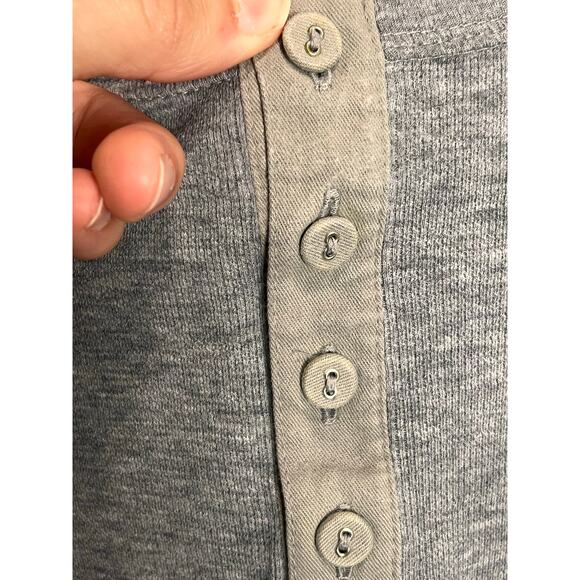 Hugo Boss Henley Shirt Mens L Gray Cotton Long Sleeve Casual Comfort Cozy Orange - Picture 4 of 16